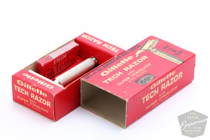 Gillette 1965 Red Cross Ball End Tech Safety Razor Set