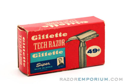 1962 Gillette Ball End Tech DE Safety Razor MINT
