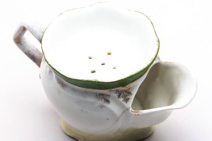 Vintage Ceramic Floral Roses Shaving Scuttle