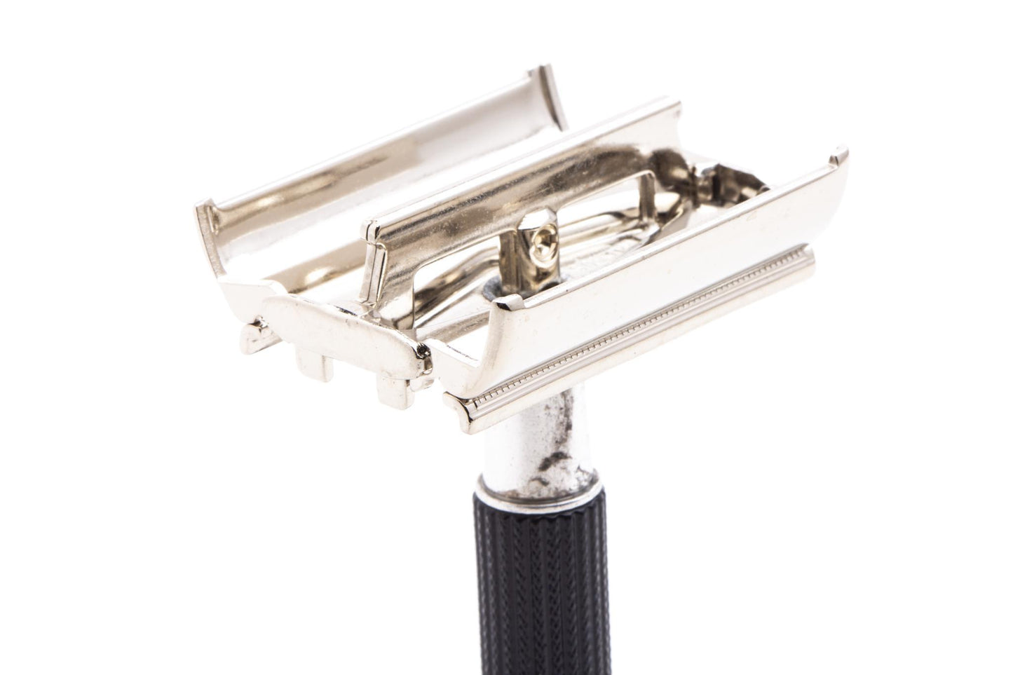 1967 M3 Gillette Black Handle TTO Super Speed Safety Razor | Factory Nickel Revamp