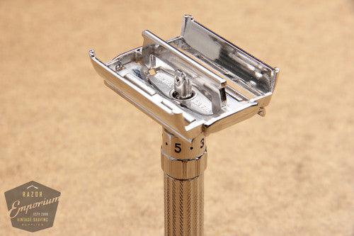 Gillette 1959 Fatboy Adjustable TTO Safety Razor E4 **  Rhodium REVAMPED