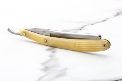 6/8" Vintage Restored Fillarmonica 13 Straight Razor With Cream Scales