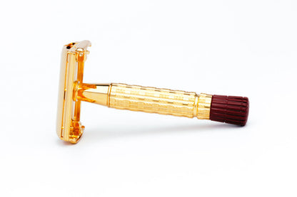 1955 A3 Gillette Heavy Red Tip Super Speed Safety Razor | 24K Gold Revamp