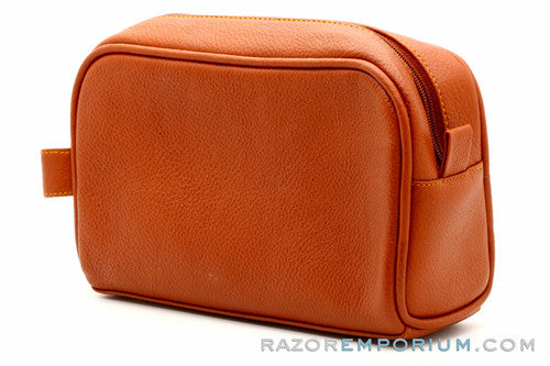 Parker | Saddle Brown Leather Toiletry Bag