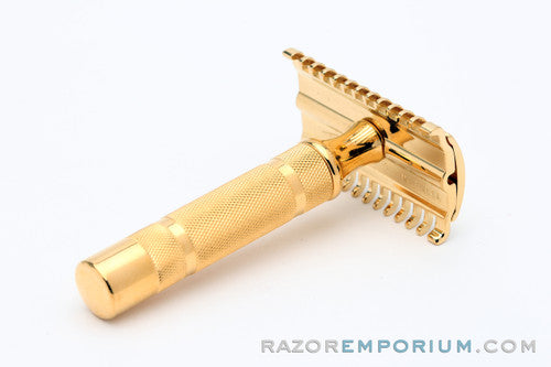 1930's Gillette NEW Long Comb Somerset Travel DE Razor Set 24K Gold Revamp