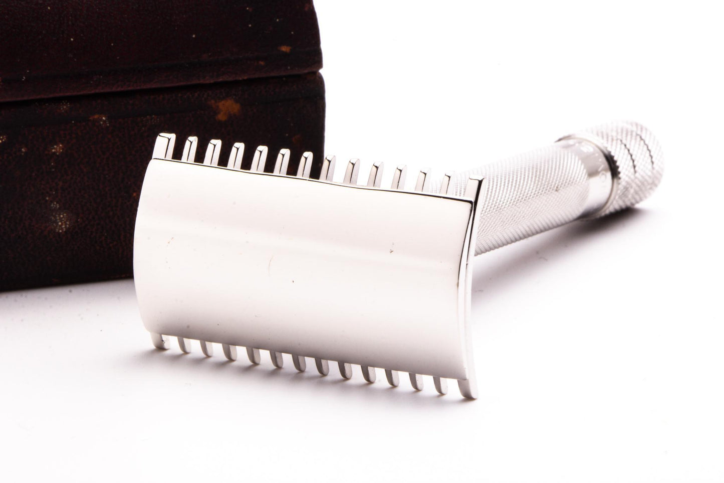 1908 Gillette Single Ring DE Safety Razor With Original Case | Rhodium Revamp