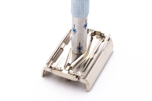1964 J3 Gillette Blue Star Lady Gillette Double Edge Safety Razor | Original Condition