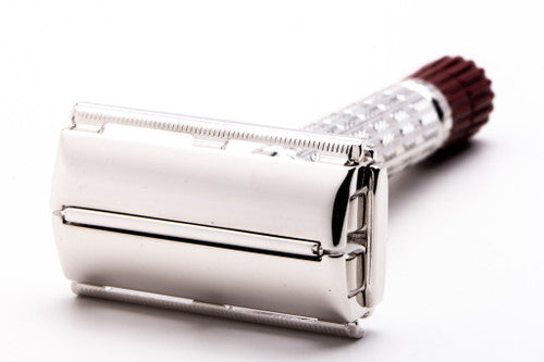 1958 D4 Gillette HEAVY Red Tip Super Speed Safety Razor | Rhodium Revamp