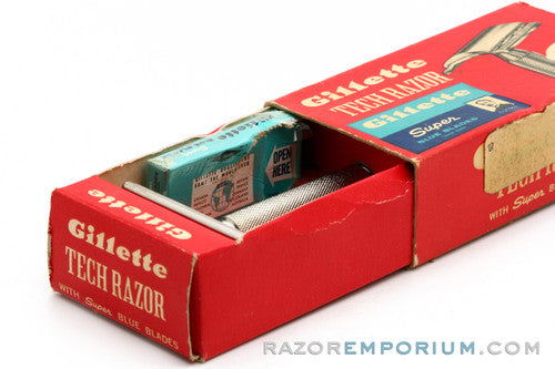 1962 Gillette Ball End Tech DE Safety Razor MINT