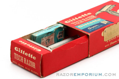1962 Gillette Ball End Tech DE Safety Razor MINT