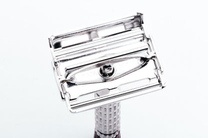 1959 E2 Gillette Heavy Red Tip Super Speed Double Edge Safety Razor | Rhodium Revamp