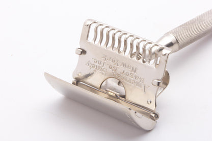Ever-Ready 1912 Style Single Edge Safety Razor  | Factory Nickel Revamp