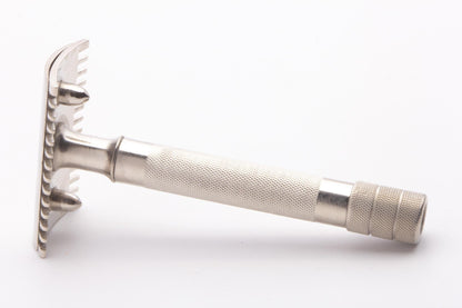 German Single Ring Replica Open Comb Double Edge Safety Razor | Factory Nickel Revamp