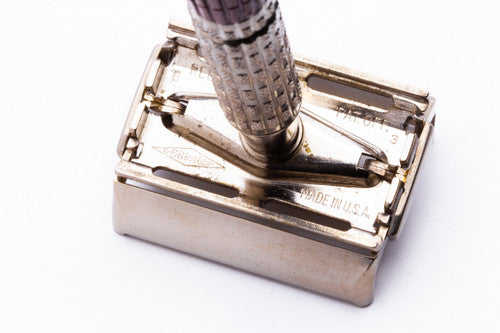 1956 Gillette Red Tip Heavy Super Speed Safety Razor B3