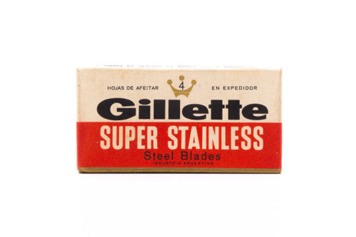 NOS 4 Gillette Super Stainless - Made in Argentina - Double Edge Razor Blades