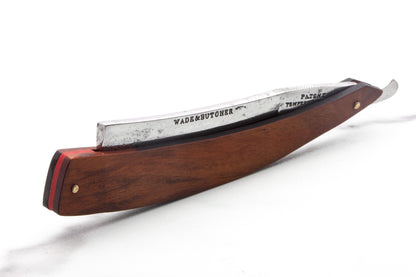 6/8" Vintage Restored Wade & Butcher Wedge Ground Straight Razor with Rose Wood Scales & Red Wedge Accent