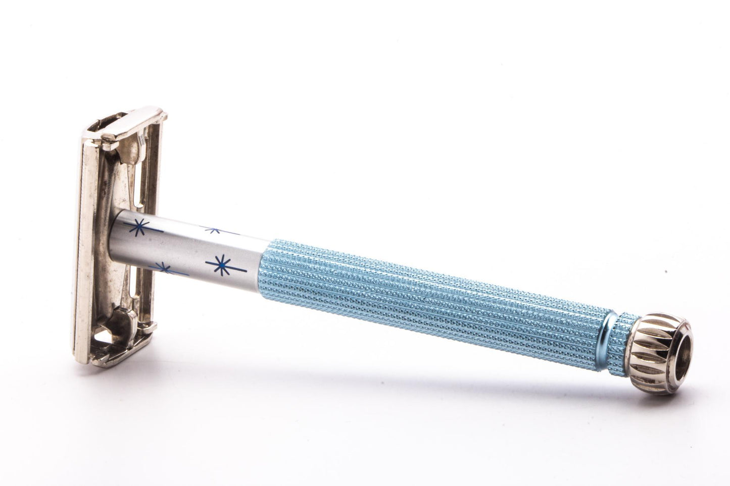1962 H4 Gillette Lady Blue Star Double Edge Safety Razor Set | Original Condition