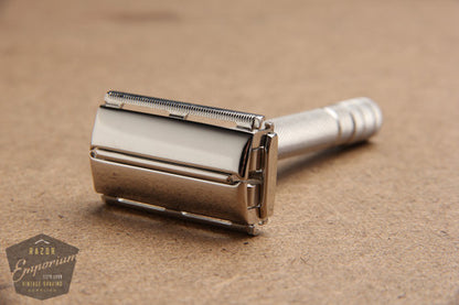 Gillette 1950's Notched Original Super Speed (DE) Safety Razor- * Revamped- Nickel