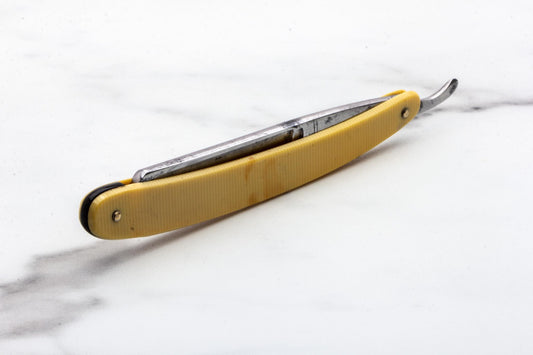 5/8" Vintage Restored Unbranded Straight Razor With Original Celluloid Scales
