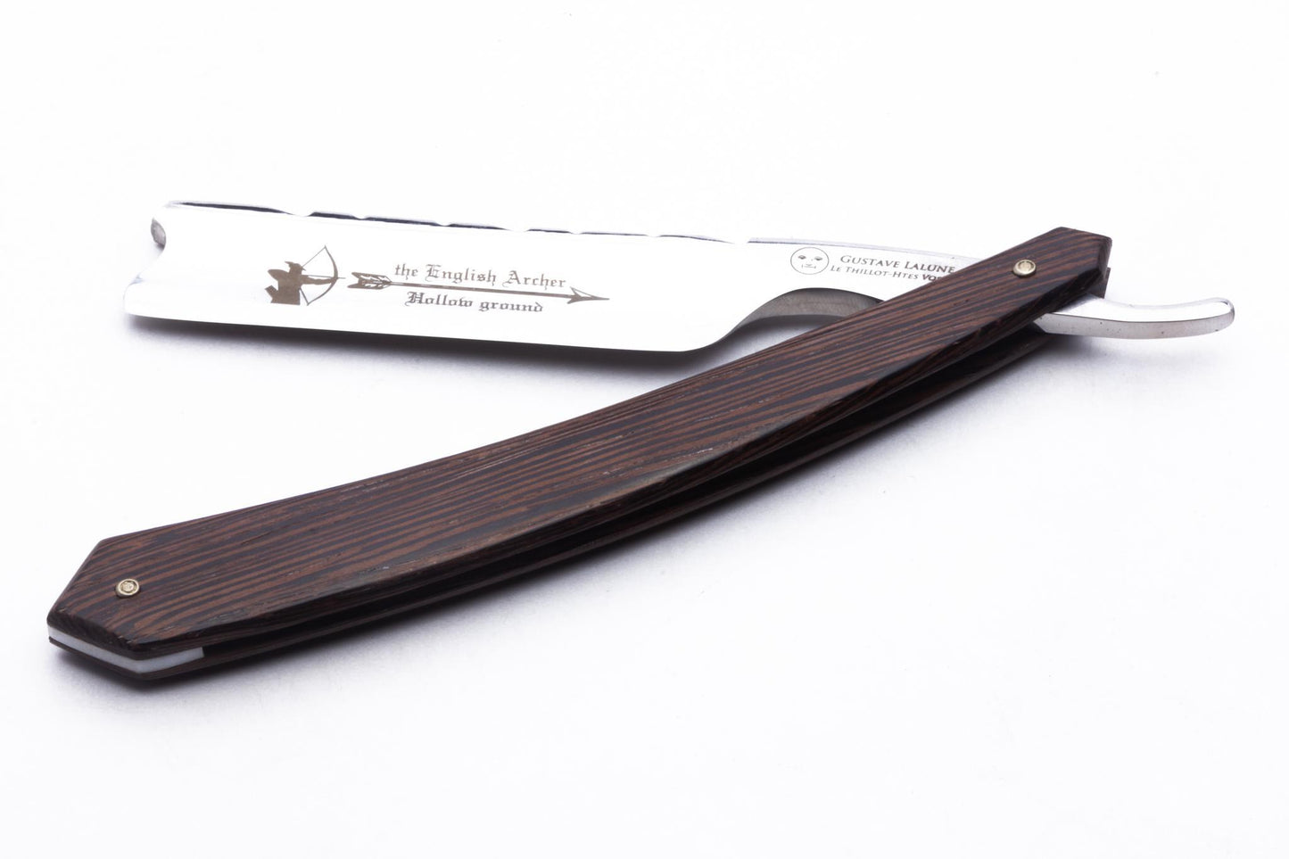 6/8" Gustave Lalune Straight Razor "English Archer" Wenge Scales
