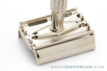 1964 J3 Gillette Flair Tip Super Speed DE Safety Razor | Factory Nickel Revamp