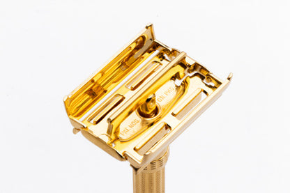 1967 Gillette Slim Aristocrat Adjustable DE Safety Razor 24K Gold Revamp