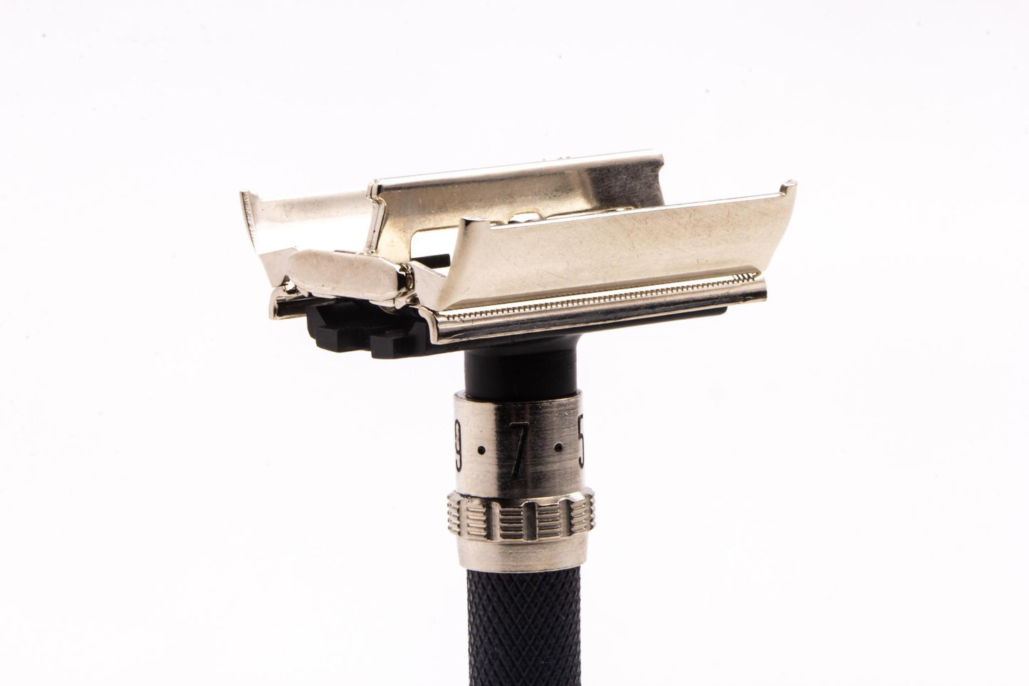 1983 D2 Gillette Super Adjustable "Black Beauty" Double Edge Safety Razor | Factory Nickel Revamp