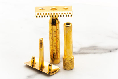 Gillette 1922 Gold New Improved Travel Combination Set in Original Black Leather | 24K Gold Revamp
