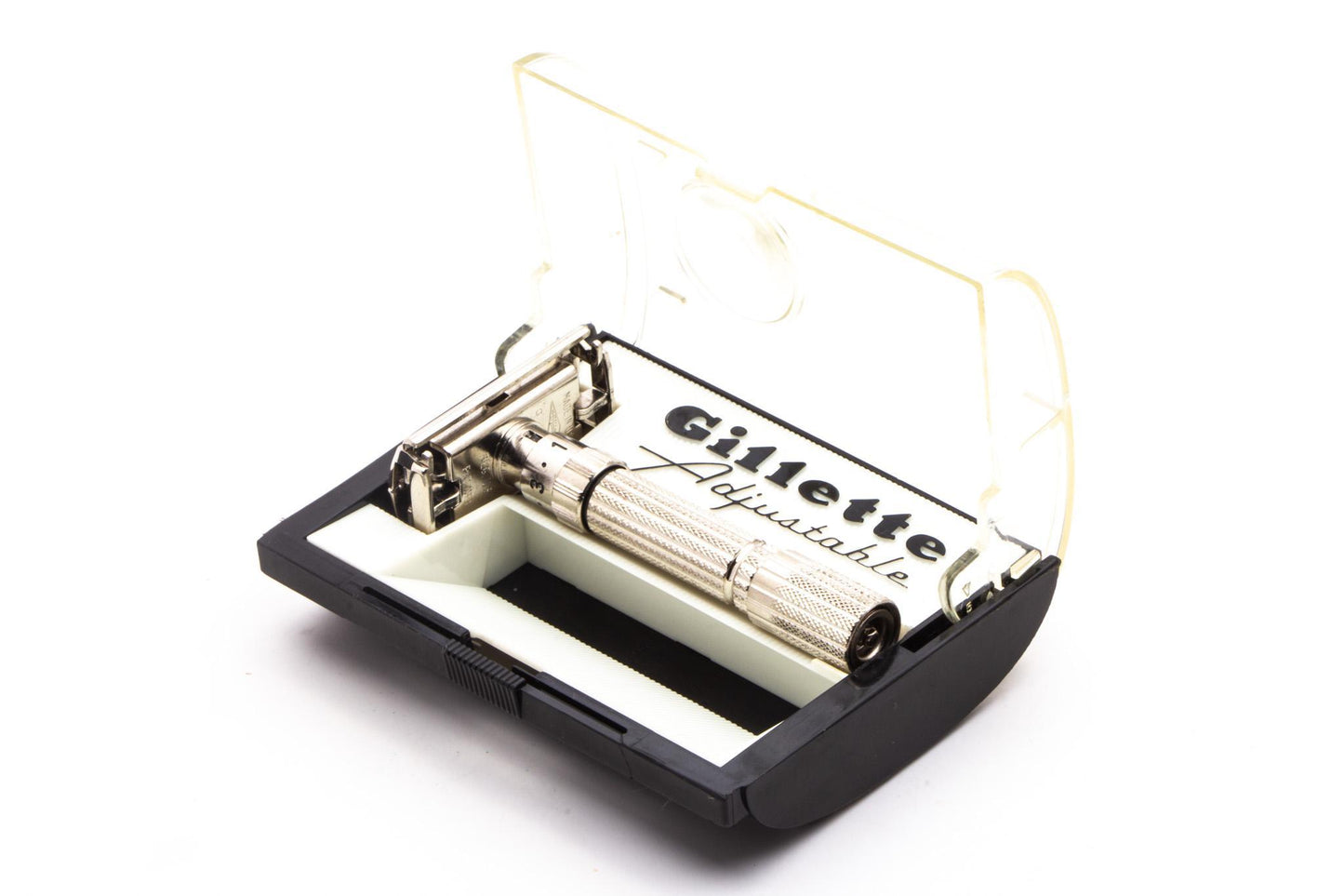1961 G1 Gillette Fatboy $1.95 Adjustable Double Edge Safety Razor Set | Original Condition