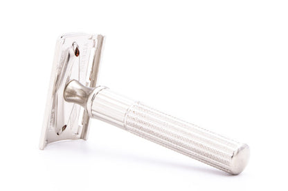 1961 G4 Gillette Fat Handle Tech Double Edge Safety Razor | Factory Nickel Revamp