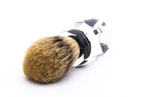 Clear Handle Badger Shave Brush | Vintage Restored