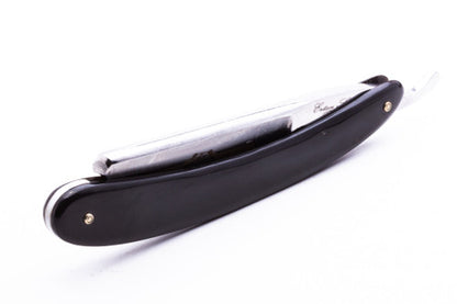 7/8" Ertan "Russian Bear" Carbon Straight Razor | Horn Scales