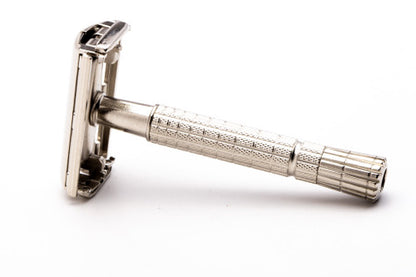 1956 B4 Gillette TTO Flare Tip Double Edge Safety Razor | Factory Nickel Revamp
