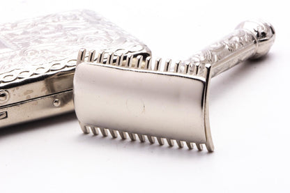 1910 Gillette Silver ABC Pocket Empire Double Edge Razor Set | Original Condition
