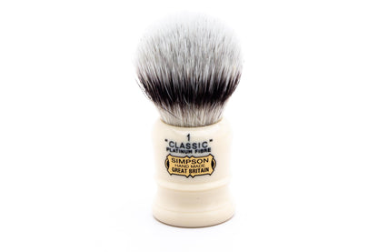 Simpsons | Classic 1 Platinum Fibre Synthetic Shaving Brush with Travel Tube