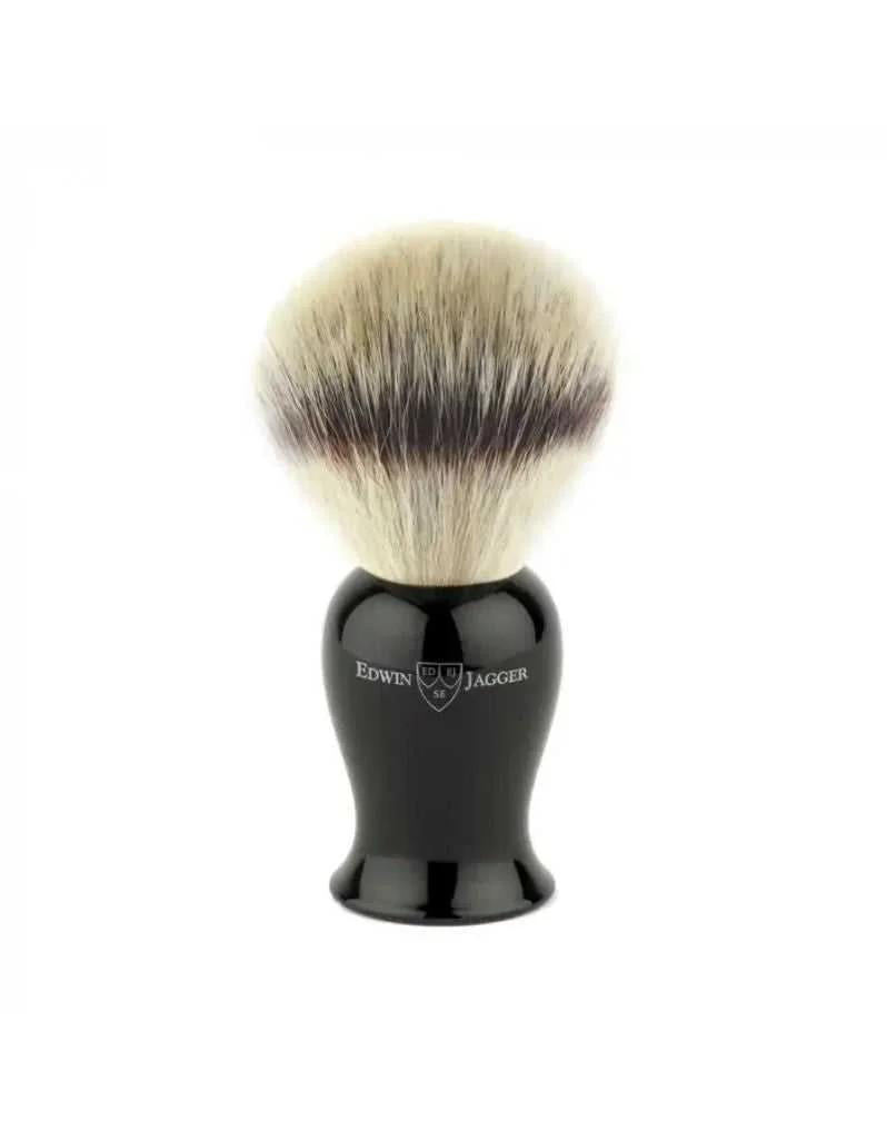 Edwin Jagger | Plaza Imitation Ebony Synthetic Silver Tip Shaving Brush, Medium