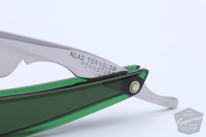5/8'' Klas Tornblom Faux Frameback Forest Green Acrylic Straight Razor