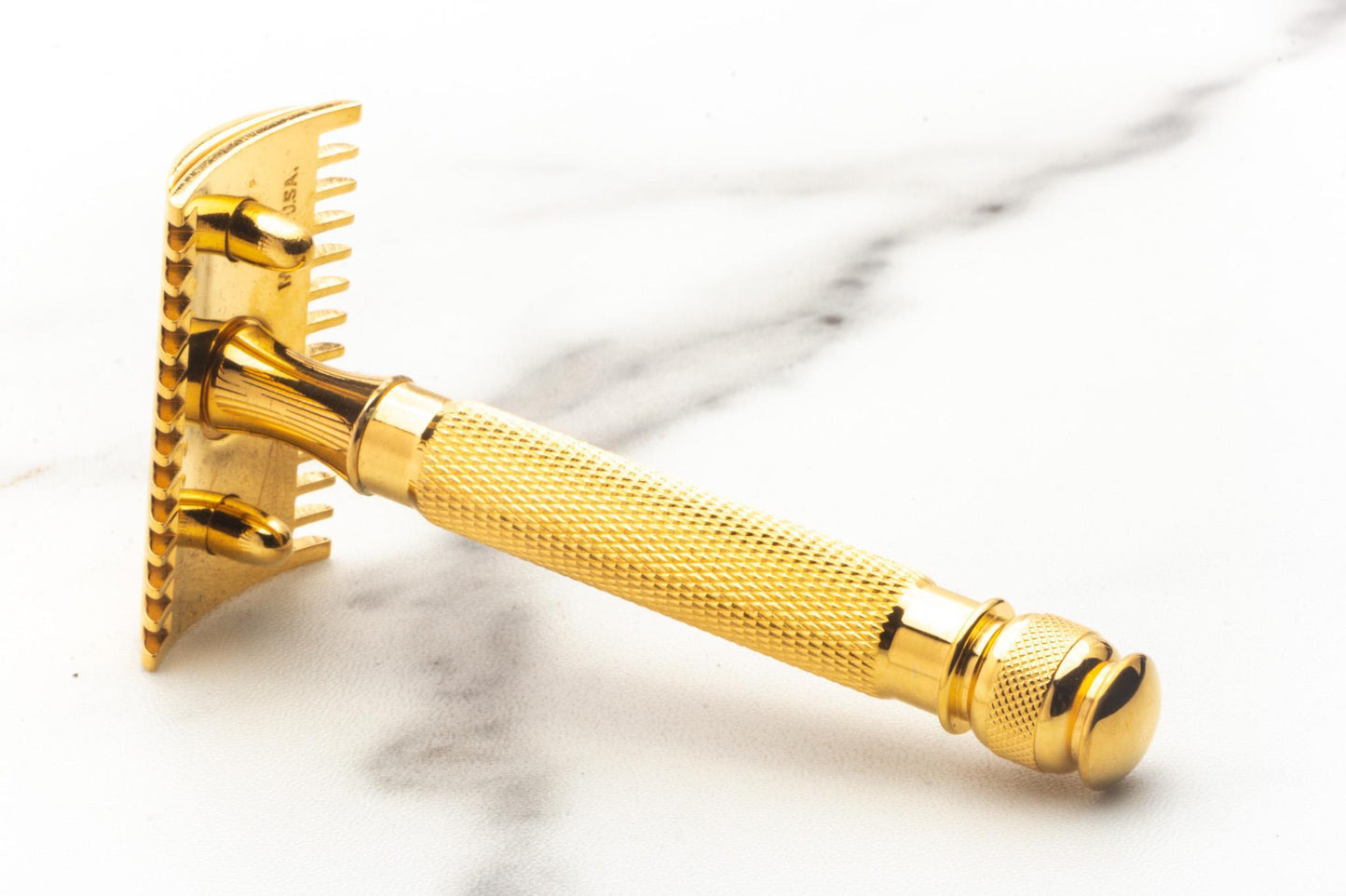1920's Gillette Ball End Old Type Double Edge Safety Razor Set With Replica Handle | 24K Gold Revamp