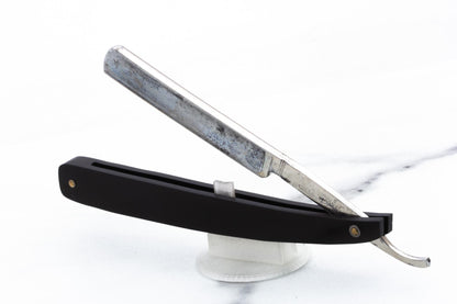 4/8'' Vintage Restored Genco Straight Razor With Black Acrylic Scales