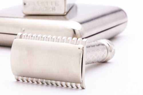 1922 Gillette Tuckaway Travel DE Safety Razor Set | Nickel Revamp