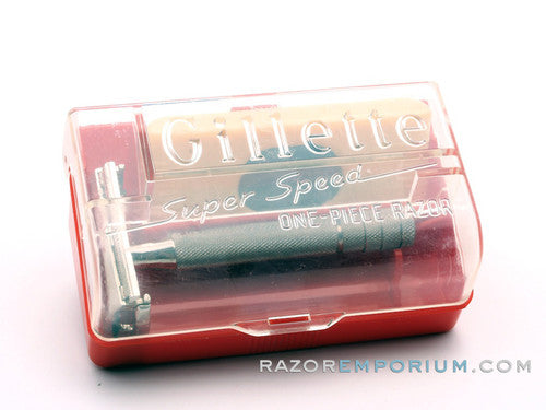 1940's Super Speed DE Safety Razor w/ Original Red Case & Blades