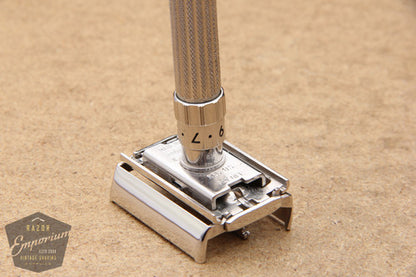Gillette 1959 Fatboy Adjustable TTO Safety Razor E4 *  Rhodium REVAMPED