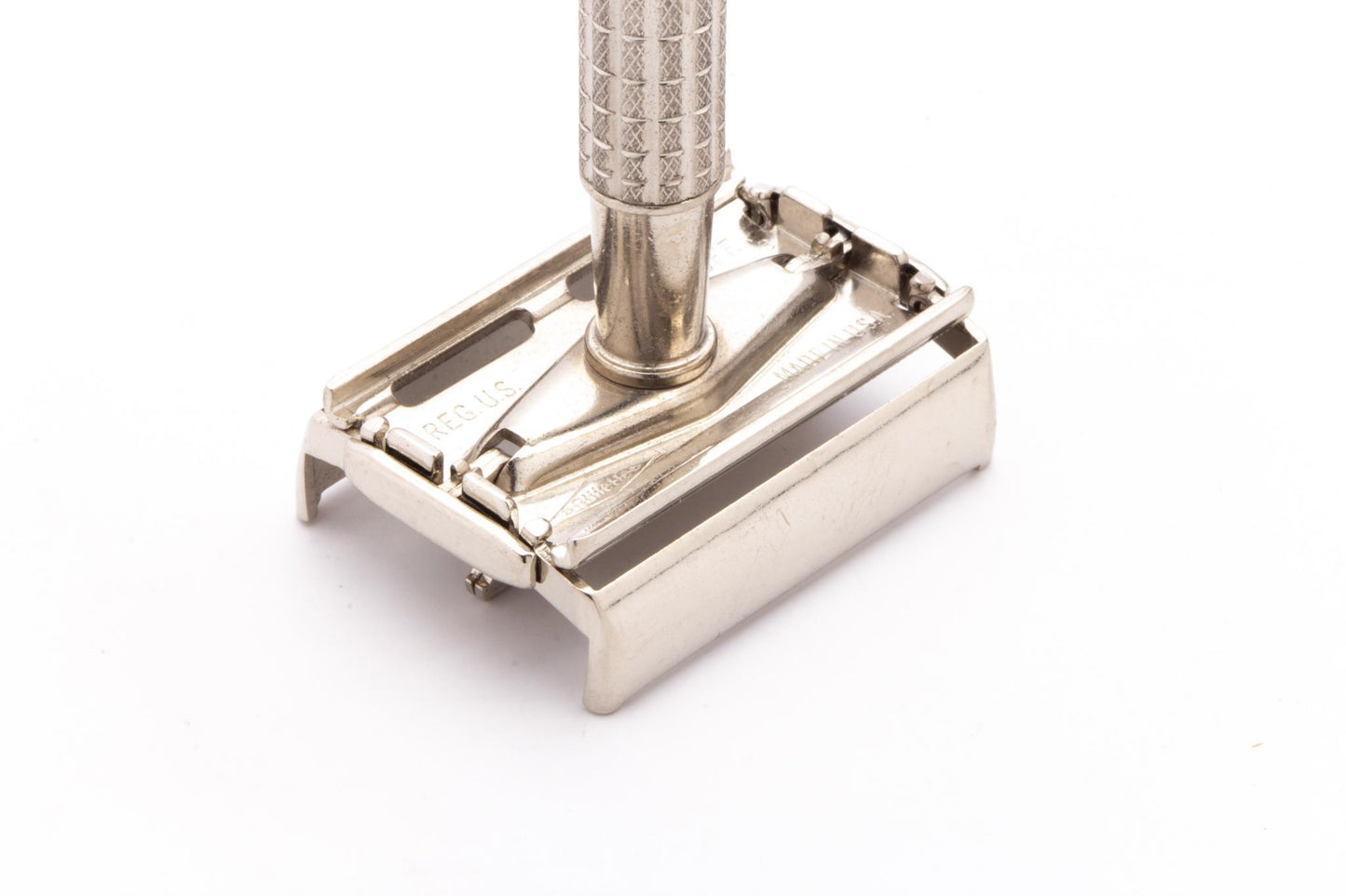 1959 E3 Gillette Flare Tip Regular Super Speed Safety Razor | Factory Nickel Revamp