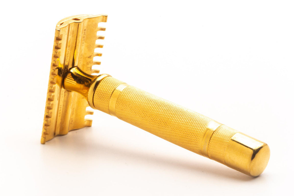 Camnom Razor 1930's Gillette NEW Common Bar Long Comb Razor | 24K Gold Revamp ...