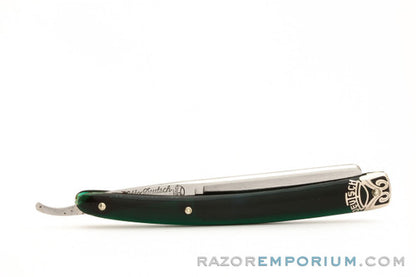 5/8" Otto Deutsch Sohne Straight Razor Original Translucent Green Scales | Solingen, Germany