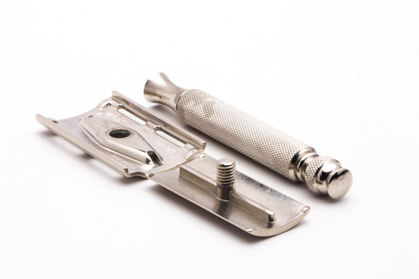 1955 A1 Gillette Ball End Tech Double Edge Safety Razor | Factory Nickel Revamp