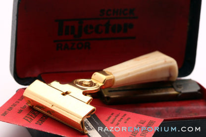 1940's Schick Gold SE Injector Bakelite Handle Set + Black Case