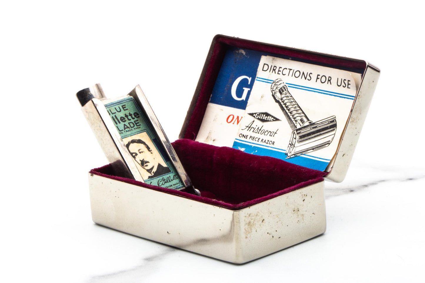 1948 Gillette British No. 15 Aristocrat Double Edge Razor Set | Original Condition