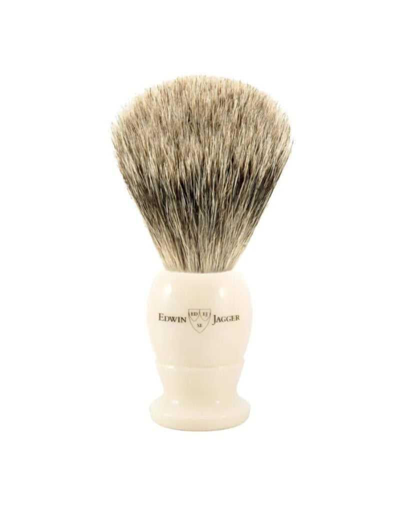 Edwin Jagger | 9EJ877 English Shaving Brush, Imitation Ivory with Best Badger, Small