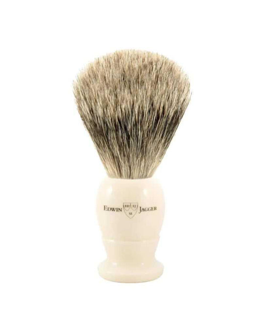 Edwin Jagger | 9EJ877 English Shaving Brush, Imitation Ivory with Best Badger, Small